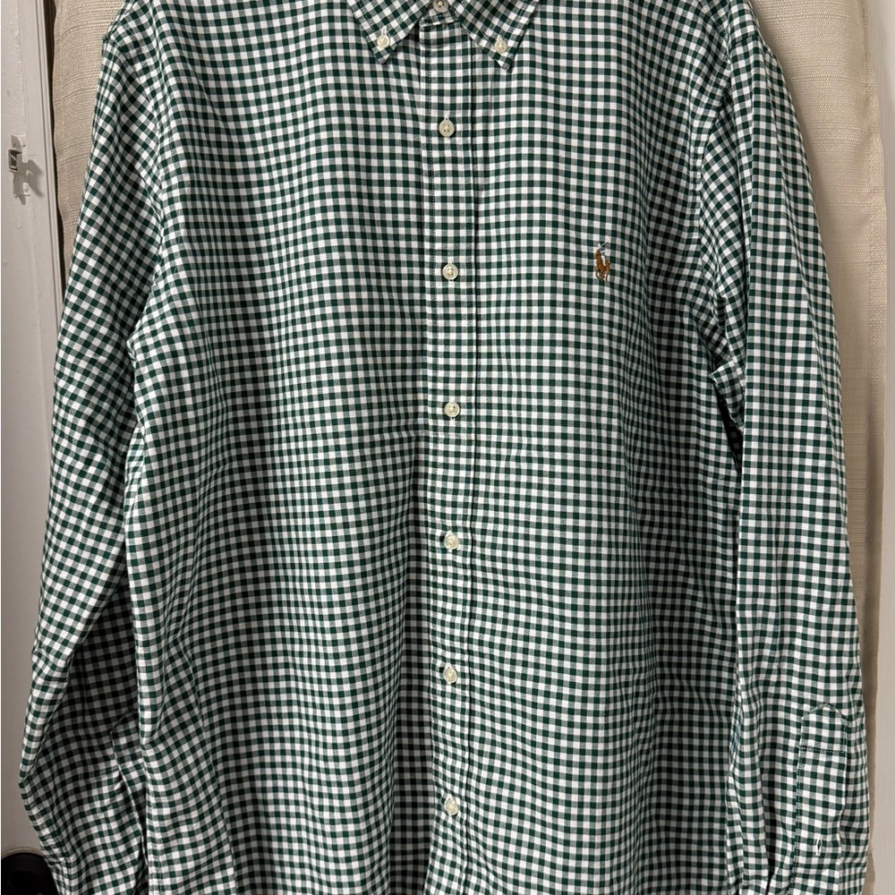 Polo Ralph Lauren Men’s Classic Oxford Shirt, Size XL, Gingham Dark Green/Pine